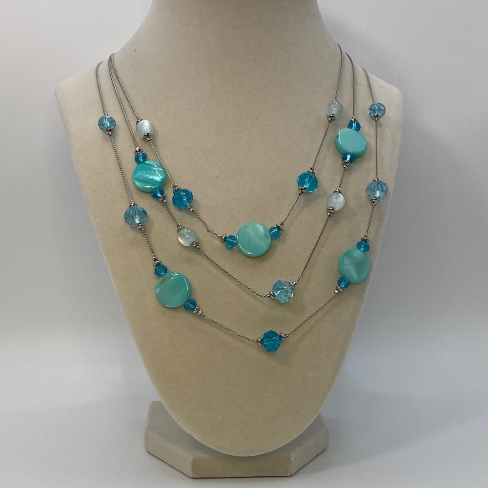 Elegant Blue Multi-Layer Necklace